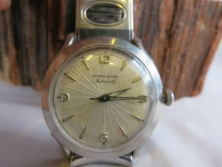Vintage Wittnauer Sunburst Automatic Mens Watch For Repair Rp4