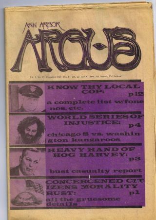 Vintage Ann Arbor Argus Newspaper Vol 1 13 1969