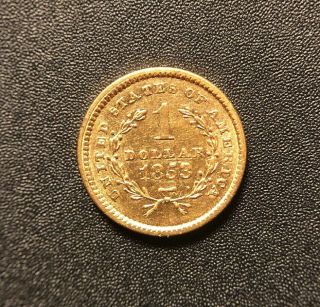 1853 $1 One Dollar Liberty Head Gold Piece Rare Early U.  S.  Collectible Coin