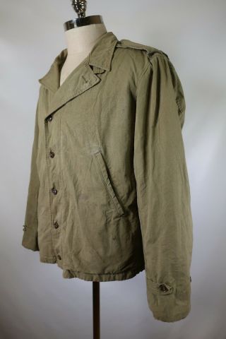 B8023 VTG US ARMY 40s 50s Button Front WWII WW2 Military Jacket 3