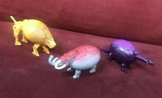 3 Vintage Mattel He - Man Motu Meteorbs Egg Dinosorb / Mastodon / Comet Lion Cat