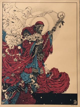 Richey Beckett “the Wizard” Signed Ltd /75 Screen Print Poster Art Rare