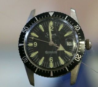 Rare Automatic Sheffield Diver Watch All Sport Black Waterproof Vintage Face