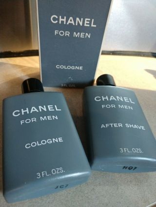 Vintage Chanel For Men Cologne & After Shave Set 3 Fl.  Oz Each