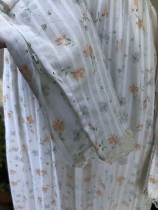 Vintage Maxi Peasant Dress White Floral Gunne Sax Sz XS 7