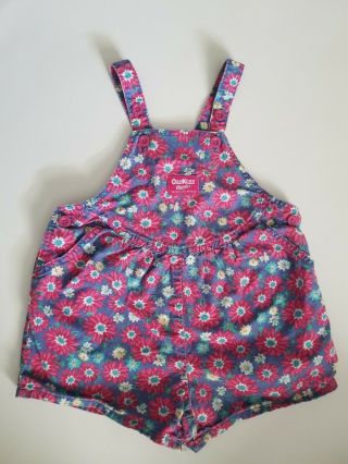 Vtg Oshkosh B’gosh Vestbak Blue Pink Floral Jumper 3t Toddler Girl Cute