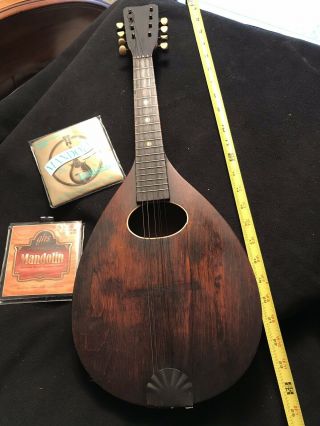 Vintage 1890 - 1920 Mandolin unbranded wood with the tuners 5