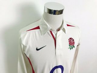 Vintage Nike England Mens Rugby Union Home Long Sleeve Jersey Size M 2