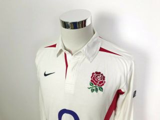 Vintage Nike England Mens Rugby Union Home Long Sleeve Jersey Size M 3