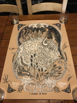 Rare 2015 Band Signed And Numbered Clutch Poster