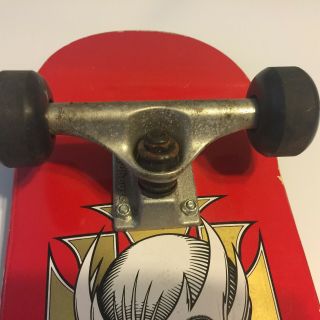 Vtg Tony Hawk Birdhouse Red Skateboard with wheels Flaws 4