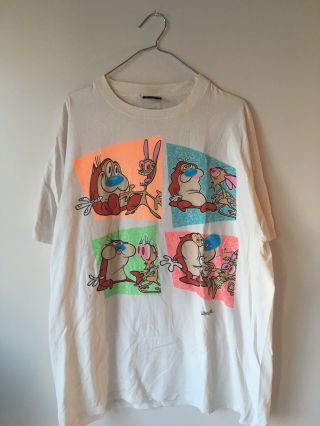 Vintage Ren And Stimpy Shirt 1991 Great Shape Size Xl Nicktoons