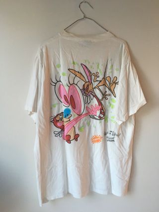 Vintage ren and stimpy shirt 1991 great shape size xl Nicktoons 3