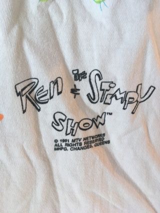 Vintage ren and stimpy shirt 1991 great shape size xl Nicktoons 4