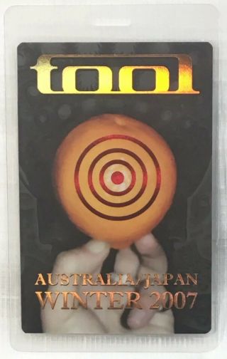 Tool Backstage Pass - Australia/japan Winter 2007 Tour Laminate - Very Rare