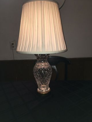 Waterford Crystal 18 “ Vintage Crystal And Glass Lamp.  In Shape.