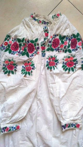 Ukrainian Vintage (1930 - 1940) Embroidered Dress,  L - Xl,  Cotton,  Handiwork,  Ukraine