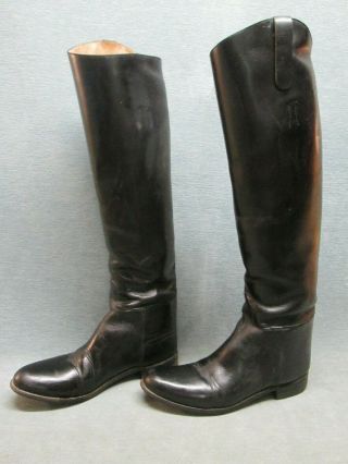 Vtg Effingham Tall Black English Equestrian Riding Boots 100l 9.  5 - Made In Usa