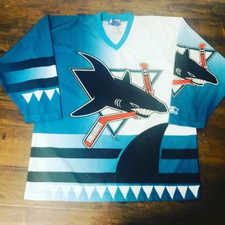 San Jose Sharks Jersey All Over Size Xl Kings Warriors Giants A’s Jersey Vintage