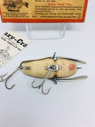 Vintage Tough Early Donaly Clip Heddon Crazy Crawler Fishing Lure 2100 Mouse 5