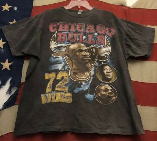 Vintage 90’s Chicago Bulls Michael Jordan 1996 Champions T Shirt Xl Rap Hip Hop