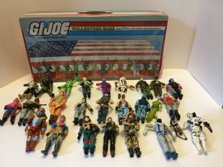 Vintage 1984 Gi Joe Collectors Case With 24 Gi Joe Figures And Accessories