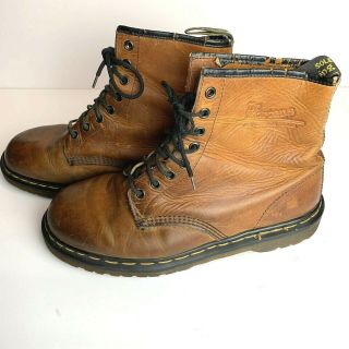 90s Vintage Dr Doc Martens Leather Boots Made In England Mens Size 9 Uk 10 Us