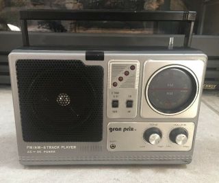 Vintage Gran Prix Portable 8 - Track Player Fm - Am Radio Model Rare