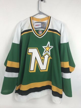 Rare Vtg 90’s Ccm Nhl Minnesota North Stars Hockey Jersey Size Large