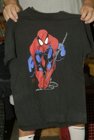 The Spider - Man Vintage 1993 T Shirt Marvel Near,  No Cracks In Art