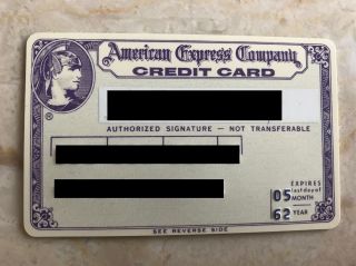 American Express Purple Centurion Era Card 1962