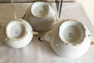 Vintage Noritake Porcelain Lustre Enamel Gold Flowers Basket 15Piece Tea Service 4
