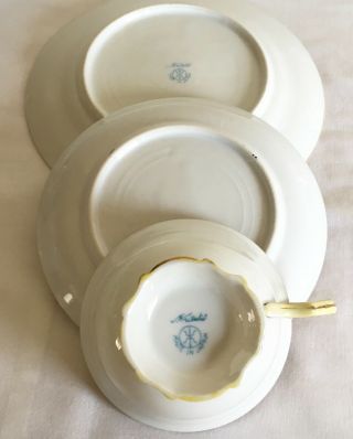 Vintage Noritake Porcelain Lustre Enamel Gold Flowers Basket 15Piece Tea Service 6
