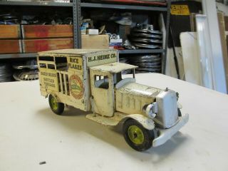 Metalcraft Vintage Toy Heinz Delivery Box Truck Stamped Pressed Steel W/lights