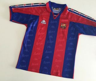 Barcelona Fc 1995/97 Home Football Shirt S Soccer Jersey Kappa Vintage Maglia