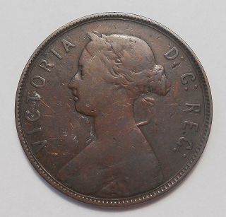 1880 OVAL 0 Newfoundland Large Cent VG,  Most RARE Queen Victoria KEY Nfld.  Penny 3