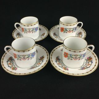 4 VTG Demitasse Cups and Saucers Ceralene Vieux Chine A.  Raynaud Limoges France 2