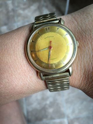 Hamilton Men’s Vintage 10k Gold Filled Bezel Watch Art Deco Well / Running