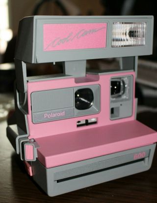 Retro Vintage Rare Polaroid 600 Cool Cam Instant Camera Pink Gray 1980s