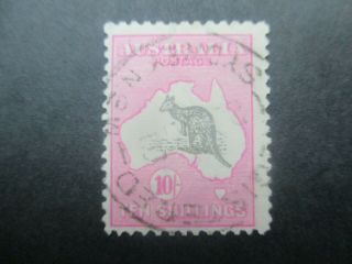 Kangaroo Stamps: 10/ - Pink 1st Watermark - Rare (c194)