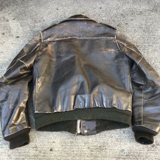 VINTAGE SCHOTT I - S 674 M - S LEATHER FLIGHT JACKET Small Thrashed Distressed Prop 6
