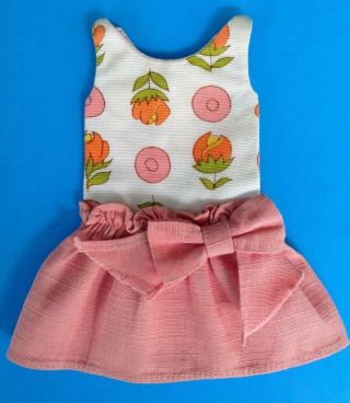 Vintage Tammy Doll Pink Print Switchable Dress 1962 Euc & Vhtf