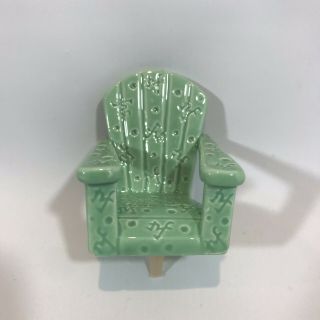 Nora Fleming Green Adirondack Beach Chair Retired Old Style Nf Markings Rare