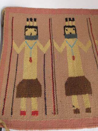 Vintage Navajo Yei Rug Weaving 34 