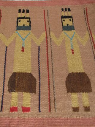 Vintage Navajo Yei Rug Weaving 34 