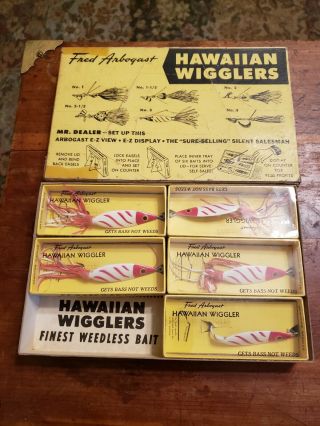 Fred Arbogast - Hawaiin Wiggler Dealer Box Display Fishing Lure Tackle