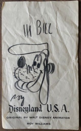 Vintage Roy Williams Disney Illustration Pencil Art Of Goofy Animator
