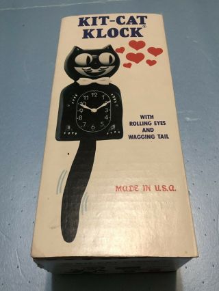 Vintage Jeweled Animate Black Electric Kit Cat Clock 1988