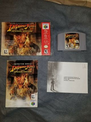 Indiana Jones And The Infernal Machine (nintendo 64,  2000) Complete And Ex Rare