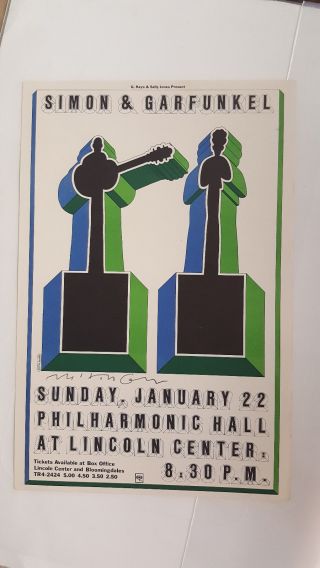 Simon & Garfunkel (paul & Art) - Vintage Tour Handbill From 1/22/1967 Nyc 6 X 9